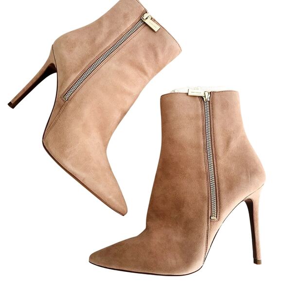 MICHAEL Michael Kors Shoes - Michael Kors Stiletto Ankle Boot NEW Size 10 Suede Leather Tan Point Toe